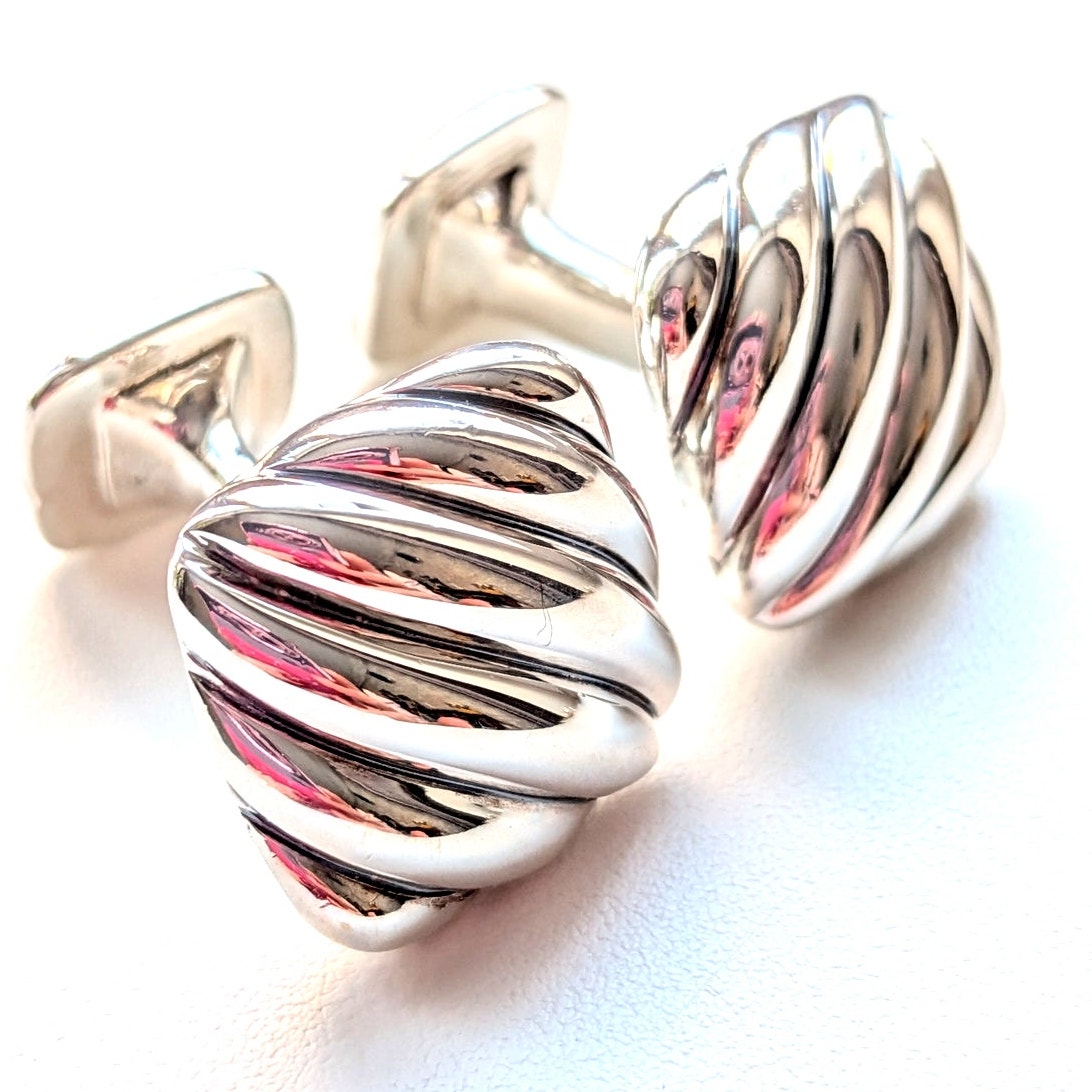 David Yurman Square Cable Cufflinks In 925 Sterling Silver